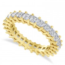 Princess Cut Diamond Eternity Wedding Band 14k Yellow Gold (2.60ct)
