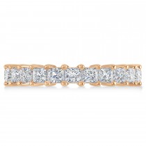 Princess Cut Diamond Eternity Wedding Band 14k Rose Gold (3.12ct)