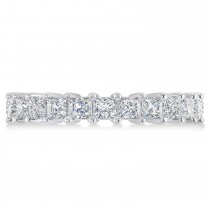 Princess Cut Diamond Eternity Wedding Band 14k White Gold (3.12ct)
