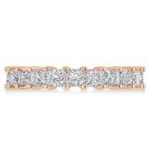 Princess Cut Diamond Eternity Wedding Band 14k Rose Gold (3.96ct)