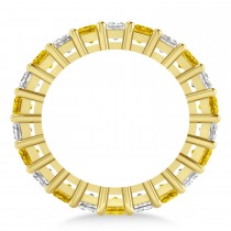 Princess Diamond & Yellow Sapphire Wedding Band 14k Yellow Gold (5.61ct)