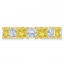 Princess Yellow & White Diamond Wedding Band 14k Yellow Gold (6.63ct)