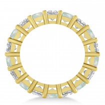 Princess Diamond & Opal Wedding Band 14k Yellow Gold (5.94ct)