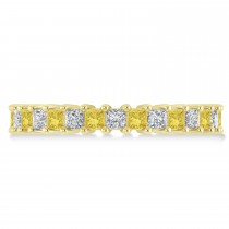 Princess Yellow & White Diamond Wedding Band 14k Yellow Gold (2.32ct)