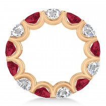 Diamond & Ruby Eternity Wedding Band 14k Rose Gold (11.00ct)