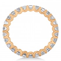 Asscher-Cut Diamond Eternity Wedding Band Ring 14k Rose Gold (2.60ct)