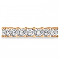 Asscher-Cut Diamond Eternity Wedding Band Ring 14k Rose Gold (5.00ct)