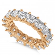 Radiant-Cut Eternity Diamond Wedding Band Ring 14k Rose Gold (7.20ct)