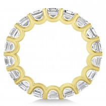 Asscher-Cut Eternity Diamond Wedding Band Ring 14k Yellow Gold (7.20ct)