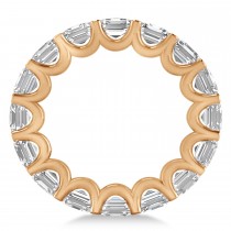 Asscher-Cut Eternity Diamond Wedding Band Ring 14k Rose Gold (9.00ct)