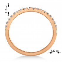 Lab Diamond Curved Ring Wedding Band 14k Rose Gold (0.27ct)