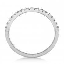 Lab Diamond Curved Ring Wedding Band 14k White Gold (0.27ct)