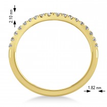 Lab Diamond Curved Ring Wedding Band 14k Yellow Gold (0.27ct)