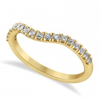 Diamond Curved Ring Wedding Band 14k Yellow Gold (0.27ct)