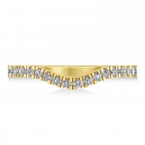 Diamond Curved Ring Wedding Band 14k Yellow Gold (0.27ct)