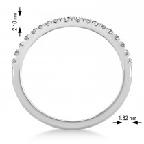 Diamond Curved Ring Wedding Band 18k White Gold (0.27ct)