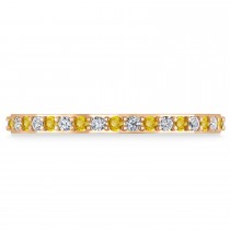 Diamond & Yellow Sapphire Eternity Wedding Band 14k Rose Gold (0.57ct)