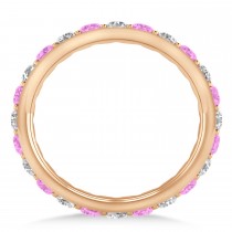 Diamond & Pink Sapphire Eternity Wedding Band 14k Rose Gold (1.50ct)