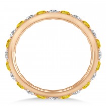 Diamond & Yellow Sapphire Eternity Wedding Band 14k Rose Gold (1.50ct)