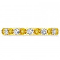 Diamond & Yellow Sapphire Eternity Wedding Band 14k Yellow Gold (1.50ct)