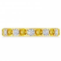Diamond & Yellow Sapphire Eternity Wedding Band 14k Yellow Gold (2.00ct)