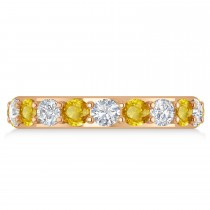 Diamond & Yellow Sapphire Eternity Wedding Band 14k Rose Gold (2.85ct)