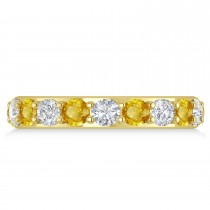 Diamond & Yellow Sapphire Eternity Wedding Band 14k Yellow Gold (2.85ct)