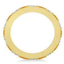 Diamond & Citrine Eternity Wedding Band 14k Yellow Gold (2.85ct)