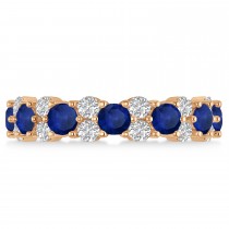 Garland Blue Sapphire & Diamond Eternity Band Ring 14k Rose Gold (3.00ct)