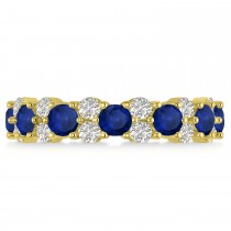 Garland Blue Sapphire & Diamond Eternity Band Ring 14k Yellow Gold (3.00ct)