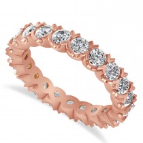 Diamond Eternity Wedding Band Ring 14K Rose Gold (2.10ct)