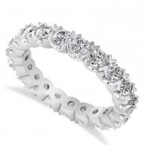 Diamond Eternity Wedding Band Ring 14K White Gold (2.10ct)