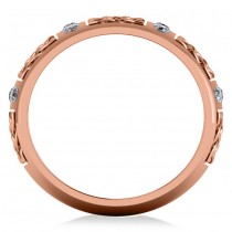 Celtic Diamond Wedding Ring Band 14k Rose Gold (0.24ct)