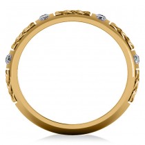 Celtic Diamond Wedding Ring Band 14k Yellow Gold (0.24ct)