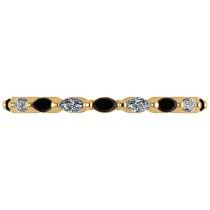Black Diamond & Diamond Wedding Ring Band 14k Yellow Gold (0.74ct)