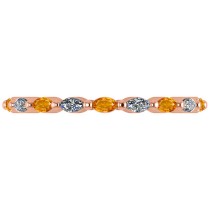 Diamond & Citrine Marquise Wedding Ring Band 14k Rose Gold (0.74ct)