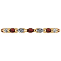 Diamond & Garnet Marquise Wedding Ring Band 14k Yellow Gold (0.74ct)