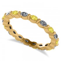 Yellow Diamond & Diamond Wedding Ring Band 14k Yellow Gold (0.74ct)