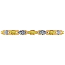 Diamond & Yellow Sapphire Marquise Wedding Ring Band 14k Yellow Gold (0.74ct)