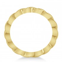 Leaf Wedding Ring Band 14k Yellow Gold