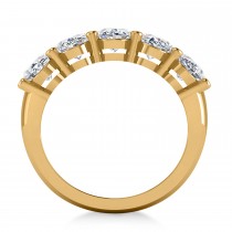 Oval Diamond Five Stone Wedding Band 14k Yellow Gold (5.00ct)