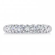 Oval Diamond Seven Stone Wedding Band 14k White Gold (1.40ct)