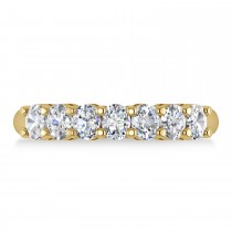 Oval Diamond Seven Stone Wedding Band 14k Yellow Gold (1.40ct)