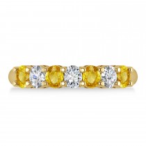 Oval Diamond & Yellow Sapphire Seven Stone Ring 14k Yellow Gold (1.40ct)