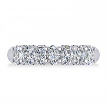 Oval Diamond Seven Stone Wedding Band 14k White Gold (1.75ct)