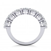 Oval Diamond Seven Stone Wedding Band 14k White Gold (7.00ct)