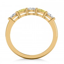 Oval Yellow & White Diamond Five Stone Ring 14k Yellow Gold (1.00ct)