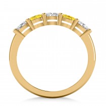 Oval Diamond & Yellow Sapphire Five Stone Ring 14k Yellow Gold (1.00ct)