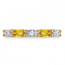 Oval Diamond & Yellow Sapphire Five Stone Ring 14k Yellow Gold (1.25ct)