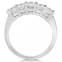 Diamond Seven-Stone Emerald Cut Ring Band 14k White Gold (2.45ct)